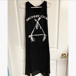 Vintage LingLing "Archery Clur" Black, White & Blue Tank Dress